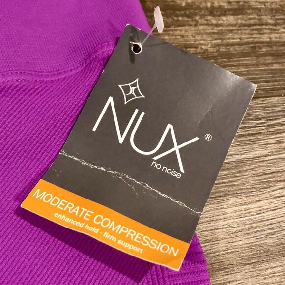 NUX Leggings Large Seamless Moderate Compression Purple High Waist NWT Crop - Picture 4 of 10